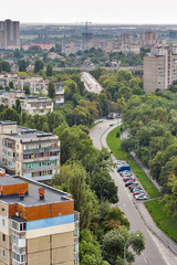 Fototapeta premium Kiev street in residential district, Ukraine.