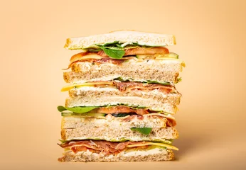 Papier Peint photo Lavable Snack Couper le concept de sandwich savoureux