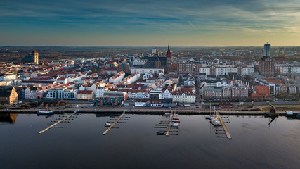 view of city port of rostock