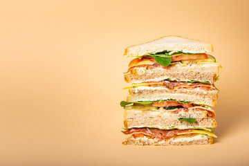 Couper le concept de sandwich savoureux