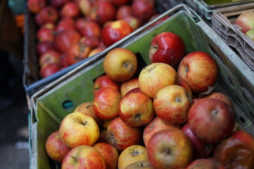 apples in a crate