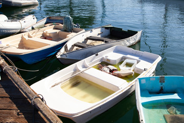 Fototapeta na wymiar docked boats in the harbor