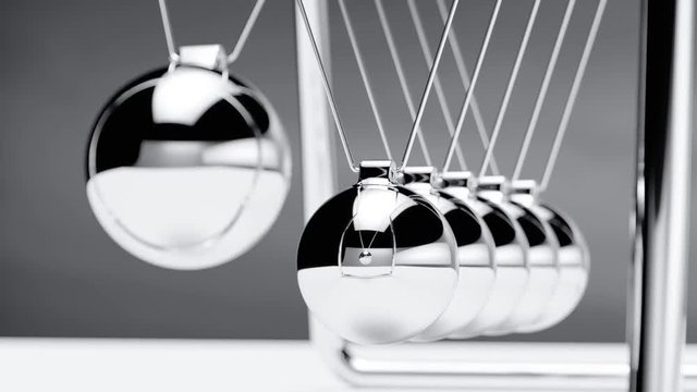 Newton cradle loop able animation. 3d rendering fullhd animation