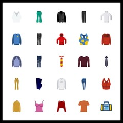 25 apparel icon. Vector illustration apparel set. blue jeans and tank top icons for apparel works