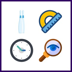 4 transparent icon. Vector illustration transparent set. ampoule and time icons for transparent works