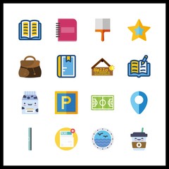 16 texture icon. Vector illustration texture set. bag and star icons for texture works
