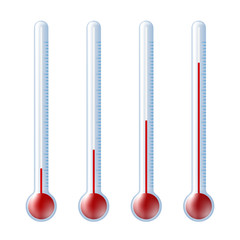 Beautiful realistic colorful thermometer growth chart vector on white background.