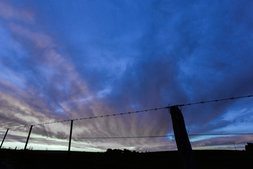 Landscape with windmill at sunset, Pampas, Patagonia,Argentina