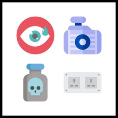 4 danger icon. Vector illustration danger set. visibility and socket icons for danger works