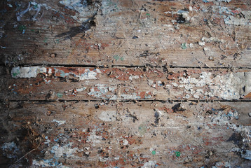 The texture of the old painted fence
