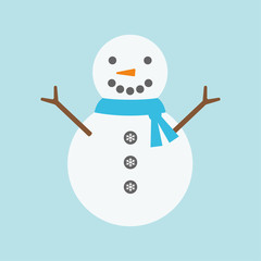 Snowman. Christmas snowman isolated on white background. Winter. Vector illustration. EPS 10.