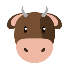 cow animal head cartoon