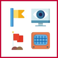 Fototapeta premium 4 government icon. Vector illustration government set. monitoring and monitor icons for government works