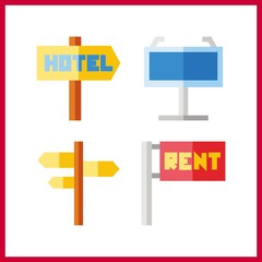 4 contour icon. Vector illustration contour set. maps and flags icons for contour works