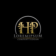Golden Classy HP Letter Logo