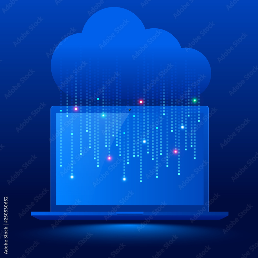 Poster modern cloud technology and networking concept. web cloud technology business. internet data service
