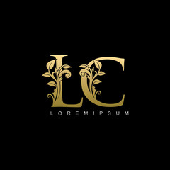 Golden Classy LC Letter Logo