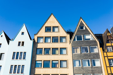 gable fronts of houses in the historical old town of Cologne, Germany