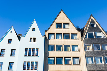 gable fronts of houses in the historical old town of Cologne, Germany