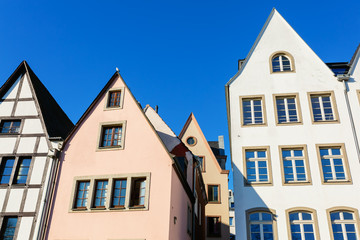 Fototapeta na wymiar gable fronts of houses in the historical old town of Cologne, Germany