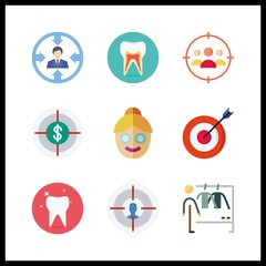 9 perfect icon. Vector illustration perfect set. teeth and fasion icons for perfect works
