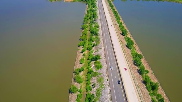 Highway stretching over Lake Truman. Takes many bridges to cross this man made lake home to popular fishing tournaments