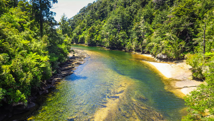 Obraz premium Exploring Abel Tasman National Park on the South Island in New-Zealand