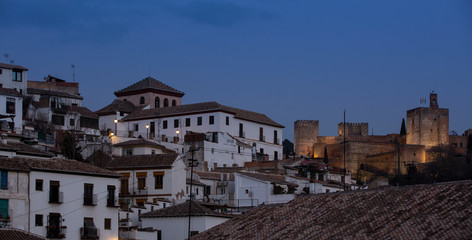 Vista del albaicín y la Alhambra de Granada