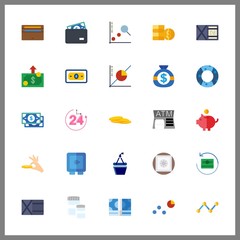 25 currency icon. Vector illustration currency set. atm and savings icons for currency works