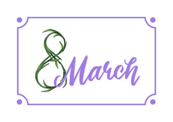 Lovely lilac 8 march holiday design template