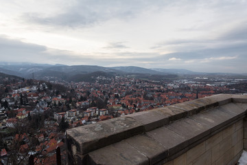 Obraz premium battlements view from the top of the castle