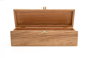 Wooden wine box for premium gift isolated on white