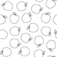 seamless pattern with white apple