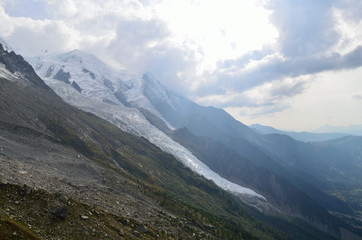 Glacier in French Alps mountains