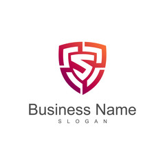 shield tech letter s logo