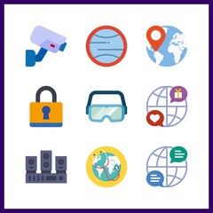9 system icon. Vector illustration system set. secure and internet icons for system works
