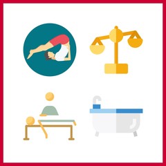 4 meditation icon. Vector illustration meditation set. yoga and relaxing icons for meditation works