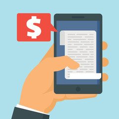 Smartphone receipt bill