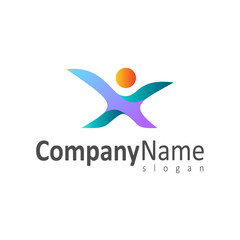 people letter x logo template