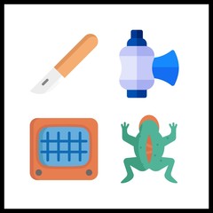 4 operation icon. Vector illustration operation set. scalpel and monitor icons for operation works