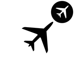 Airplane  - white vector icon