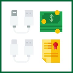4 transfer icon. Vector illustration transfer set. money and title icons for transfer works