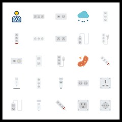 25 cell icon. Vector illustration cell set. usb cable and bacteria icons for cell works