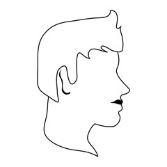 Man faceless head avatar in black and white