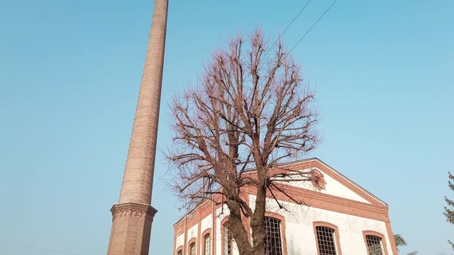 Tilt of Crespi d'Adda Power station (Bergamo IT) industrial village, Unesco WHS