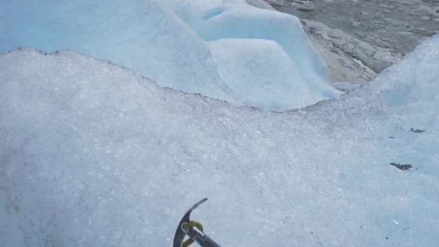 Looking Down From The Nigardsbreen Glacier 4K