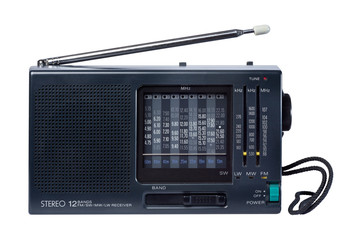 radio world receiver 80s style isolated on white background