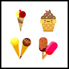 4 scoop icon. Vector illustration scoop set. ice cream and ice cream ball icons for scoop works