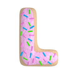 Letter L cookies sprinkled with bright chips