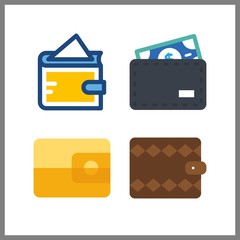 4 debt icon. Vector illustration debt set. wallet icons for debt works